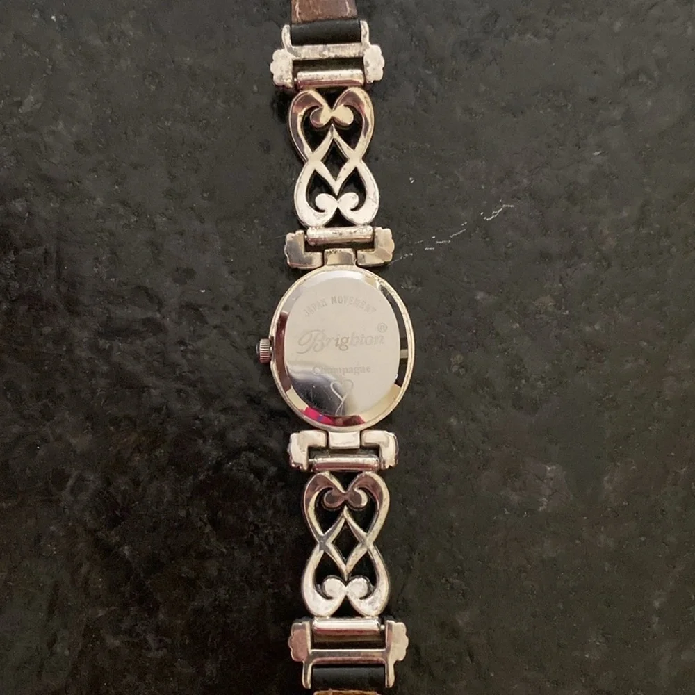 Brighton‎ Champagne silver and gold leather banded watch
